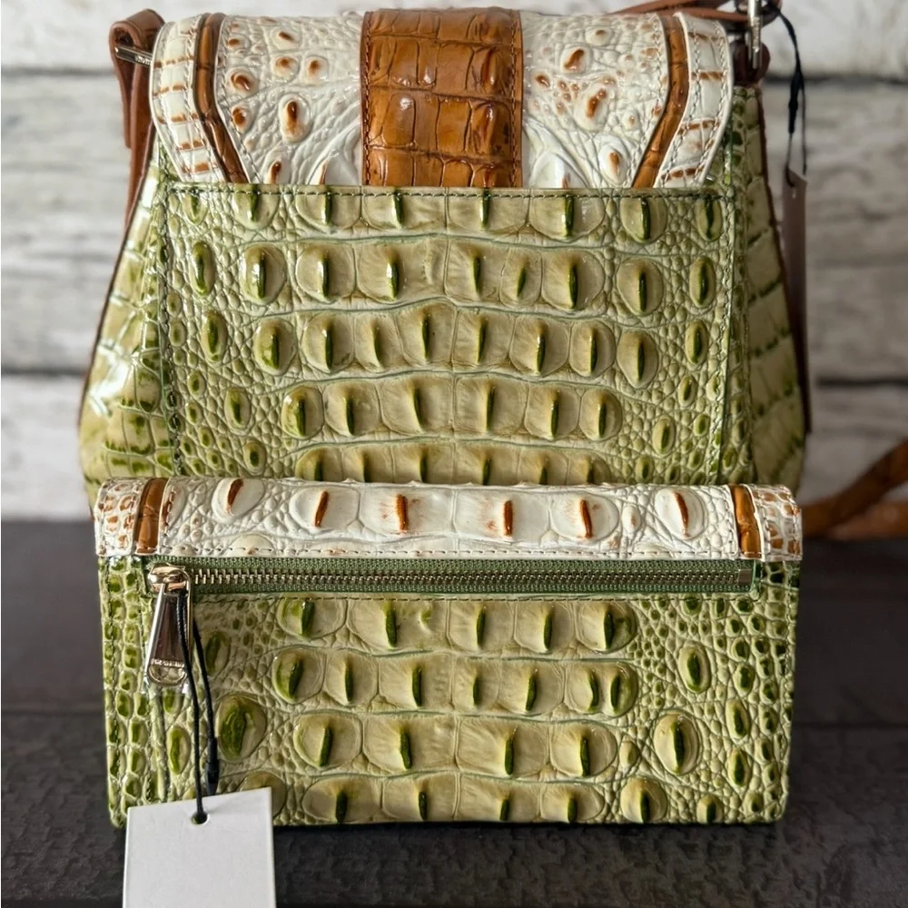 NWT SET ~ Brahmin Fern Williamette Green Margo with Cordelia Wallet - Picture 16 of 16